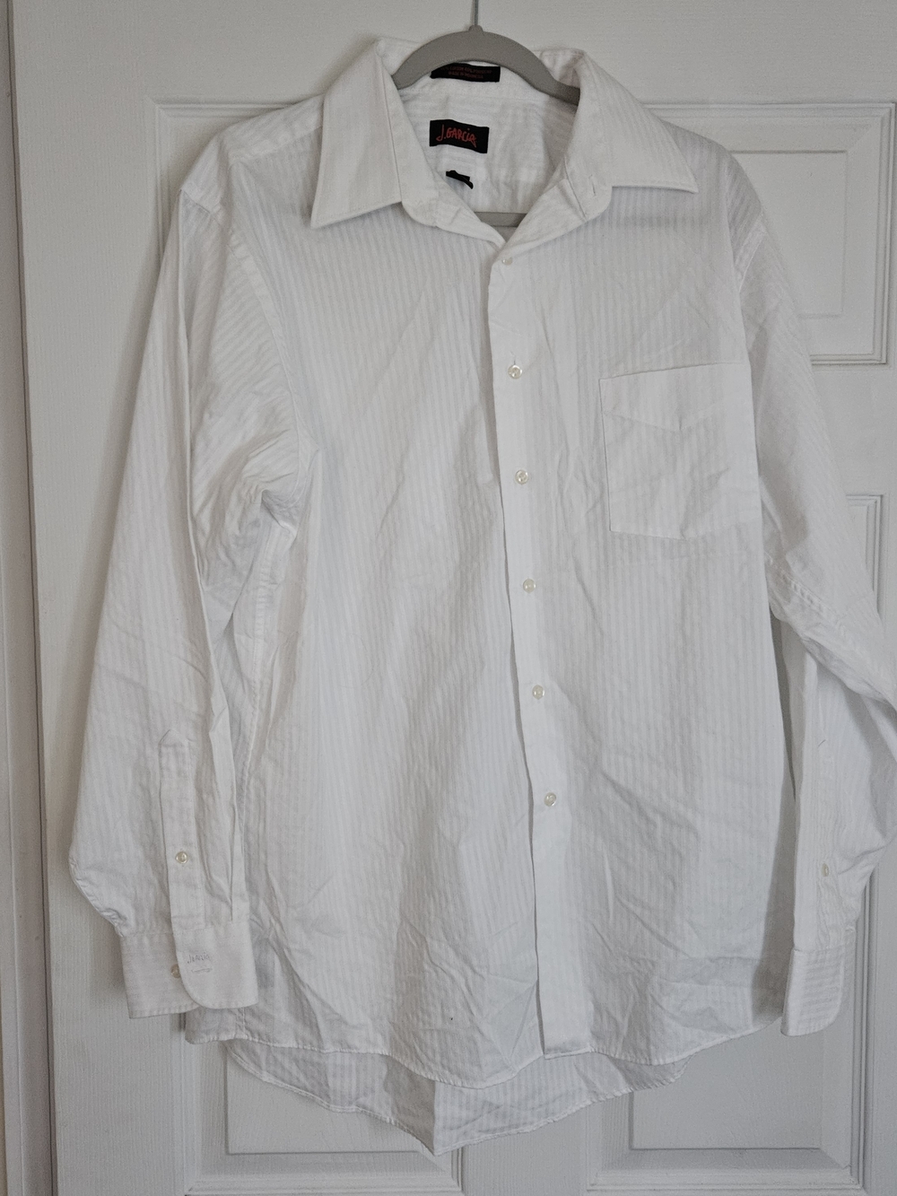 J. Garcia Striped Wrinkle Free Button Up Long Sleeve Shirt Mens Large 16.5 34/35